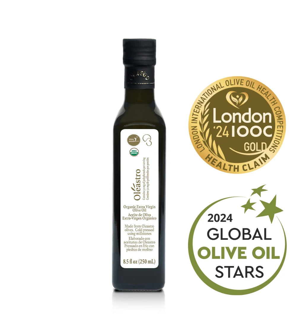 Highest Polyphenol Olive Oil - 250ML Koroneiki Organic Olive Oil by Oleastro Olive Park (Cyprus)